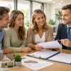 “Australian family meeting a lawyer in a modern office, reviewing estate planning documents.”
